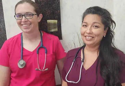 Amy and Jouvan, nursing team at Family Medical Center